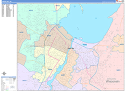 Green Bay Wall Map Color Cast Style 2026